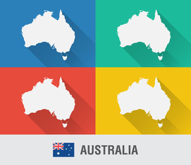 Obraz premium Australia world map in flat style with 4 colors.