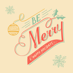 Hand-lettering Christmas greeting card