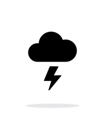Lightning weather icon on white background.