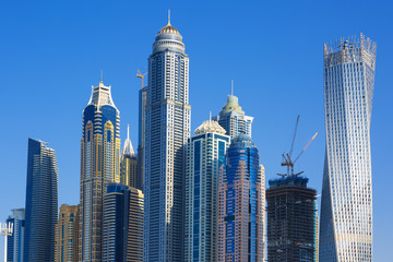 Skyscrapers at jumeirah beach in Dubai