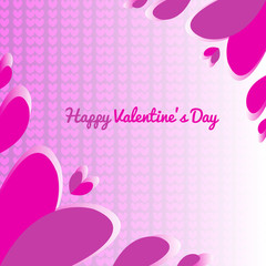 Fototapeta na wymiar Happy Valentine's Day Card with Hearts. Vector illustration