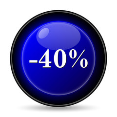 40 percent discount icon