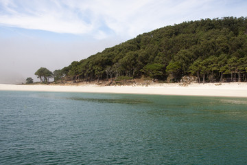 the Cies Island beach, galicia, spain