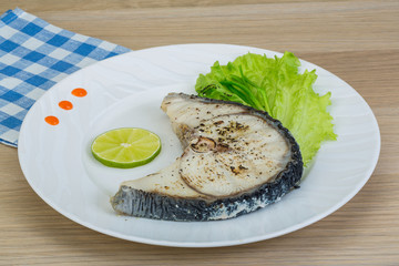 Grilled shark steak
