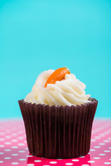 Cup cake on bright background