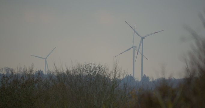 3 Power Poles, Wind Mills, Power Plant