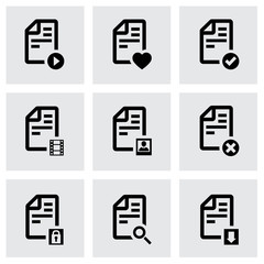 Vector black documents icon set