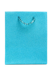 blue gift bag isolated on white background