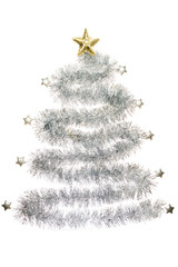 Christbaum aus Girlande mit Sterne