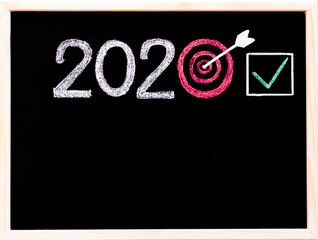 Conceptual image of Year 2020, in shape of a target