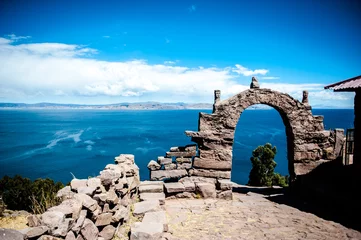 Fototapete Rund isola Taquile, lago Titicaca, Perù © marziafra