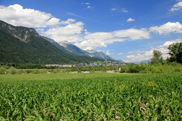 Fototapeta na wymiar Innsbruck - mountains and fields