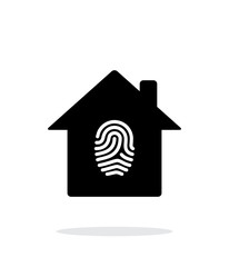 Fingerprint home secure icon on white background.