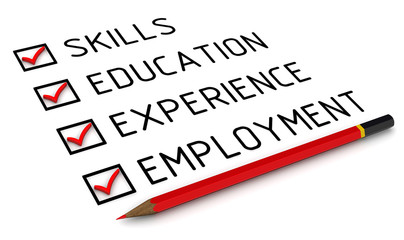 Skills, education, experience, employment