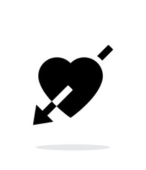 Heart with arrow icon on white background.