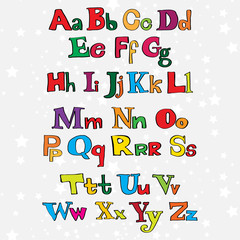 Christmas cartoon alphabet