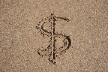Dollar symbol in earth