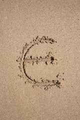 Euro symbol in earth
