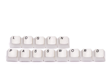 letters from computer keypad buttons login password