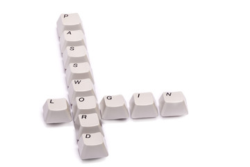 letters from computer keypad buttons login password