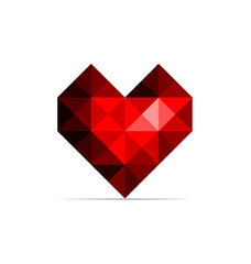 Vector red heart isolated on a white backgrounds