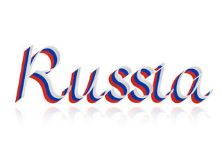 Russia, inscription of tricolor ribbons