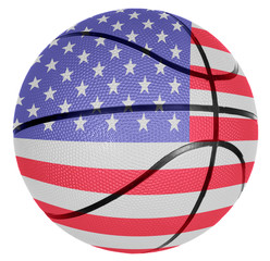 Basketball ball with flag of USA