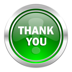 thank you icon, green button