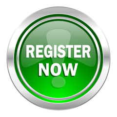 register now icon, green button