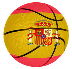 Basketball ball with flag of Spain