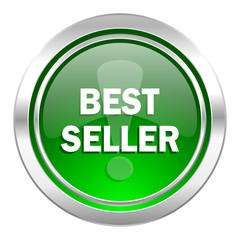 best seller icon, green button