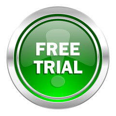 free trial icon, green button