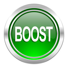 boost icon, green button