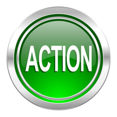 action icon, green button