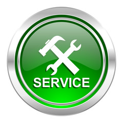 Obraz premium service icon, green button