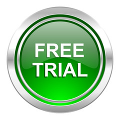 free trial icon, green button