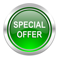 special offer icon, green button