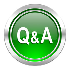 question answer icon, green button