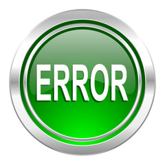 error icon, green button