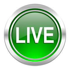 live icon, green button