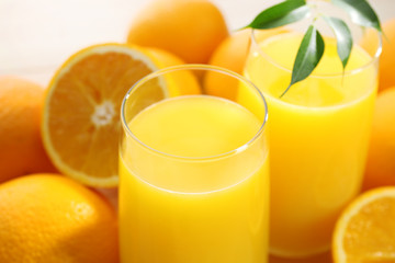 Freshly squeezed orange juice, close-up