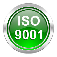 iso 9001 icon, green button