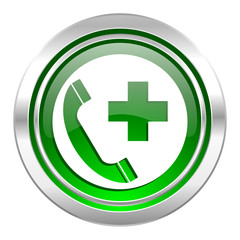 Obraz premium emergency call icon, green button