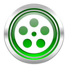 Fototapeta premium film icon, green button