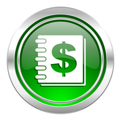 money icon, green button