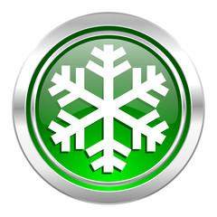 snow icon, green button, air conditioning sign