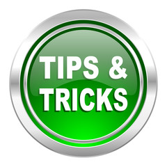tips tricks icon, green button