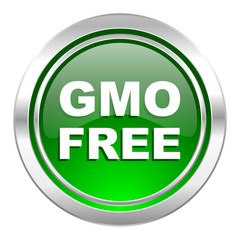 gmo free icon, green button, no gmo sign