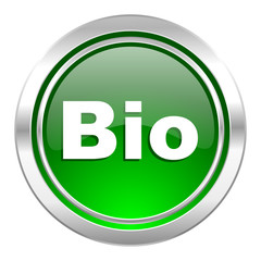 bio icon, green button