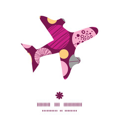 Vector abstract textured bubbles airplane silhouette pattern